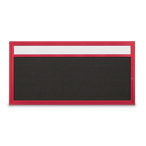 Slim Enclosed Corkboard, 36"x36", Black Alum Frame/Black